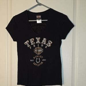 Harley-Davidson Women's Black Texas Graphic Tee Ft Worth Texas